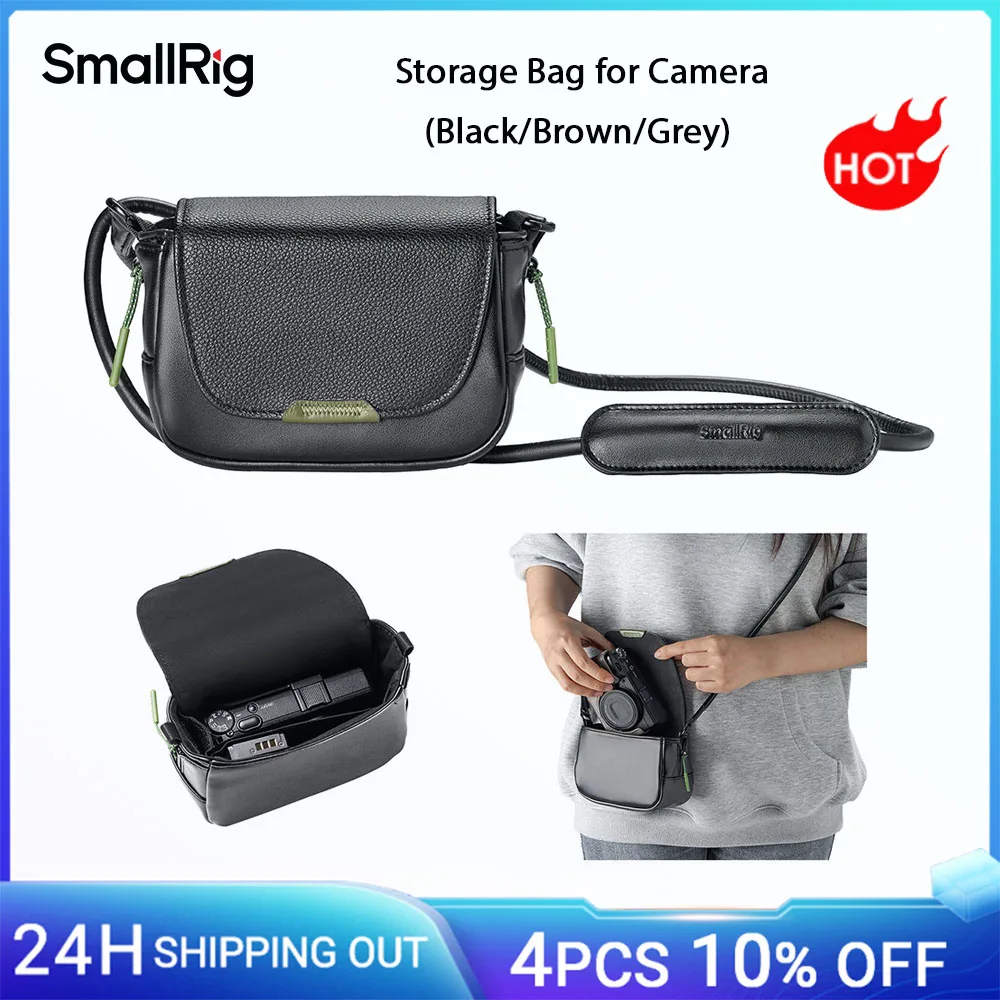 Smallrig Black 5673 Bolsa De Almacenamiento Para Cámara, Sistema De Cierre Magnético De Cuero Pu Ligero (Negro) 5673