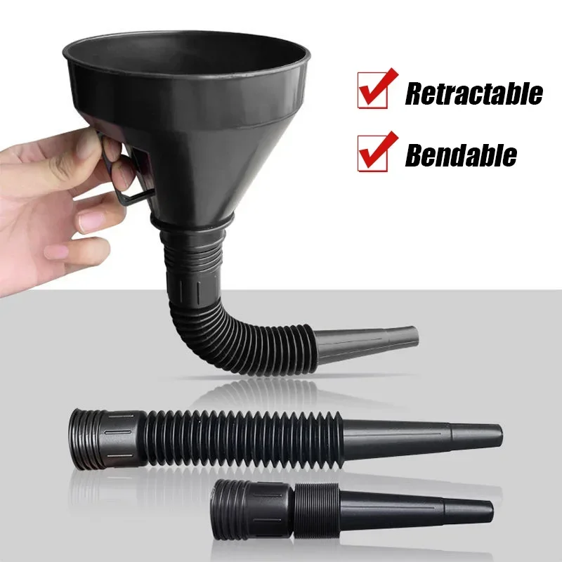 Universal Engine Refueling Funnel with Filter for Car Motorcycle Truck Oil Gasoline Filling Strainer Extension Pipe Hose Funnels