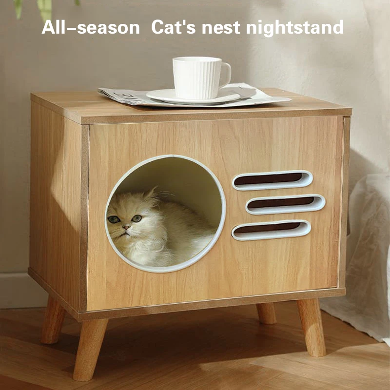 Bedside Table Cat Nest Winter Warm Simple Bedside Small Cabinet Cat Kennel Kennel Small Dual-Use Cabinet Indoor Cat Villa