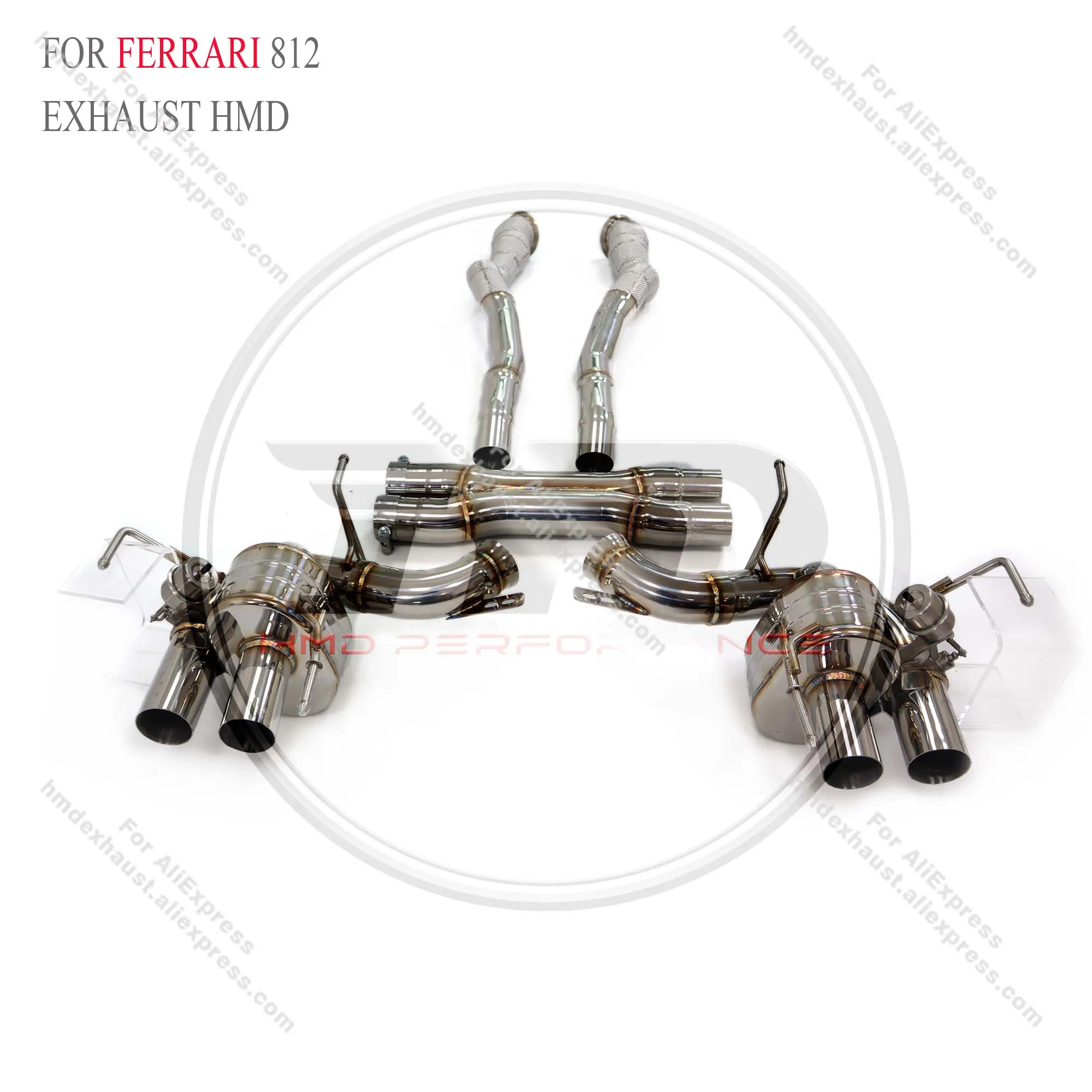 

HMD Stainless steel Exhaust System Performance Catback Full exhaust for Ferrari 812 With Valves And Middle Pipe