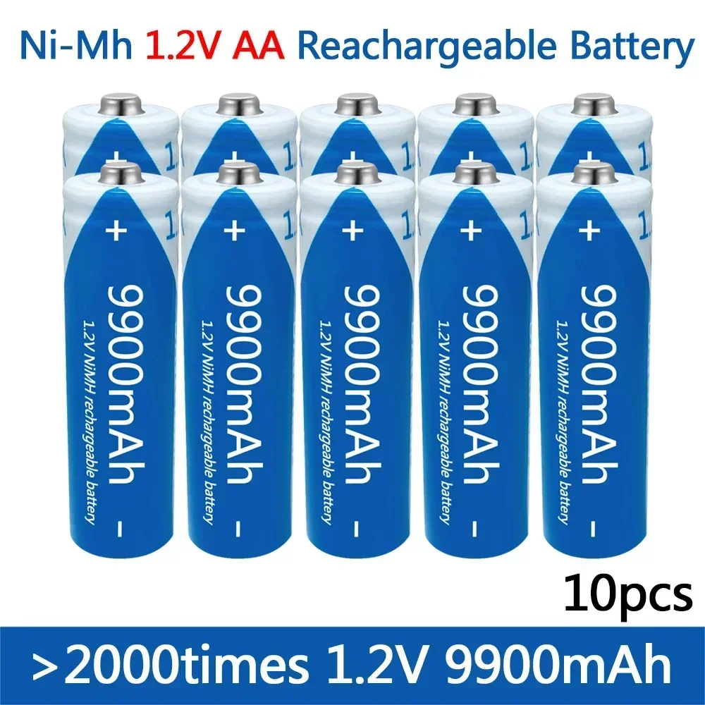 AA battery 1.2V nickel hydrogen battery AA fast charging battery 9900mAh remote control mouse small fan electric toy alarm clock