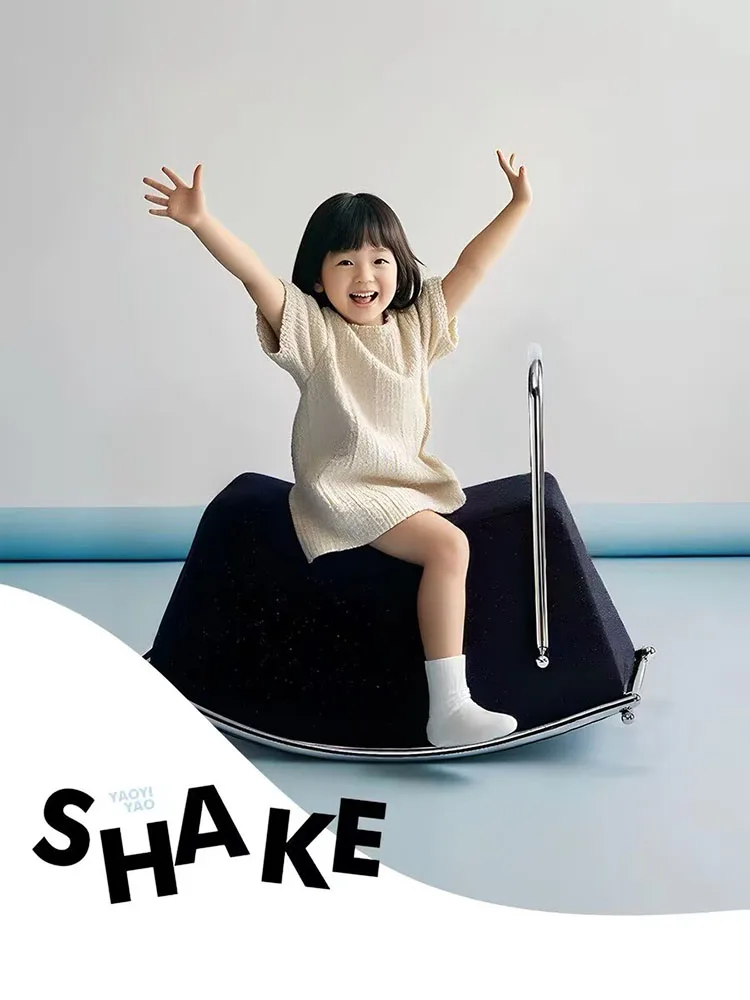 Home Decor Furniture Kid Rocking Horse Stool Creative Cartoon Children Seat Living Room Upholstered Toddler Leisure Rocker Chair