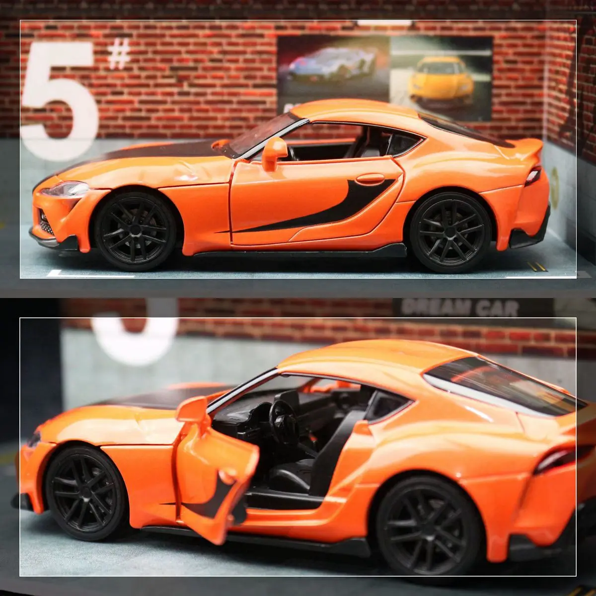 Snel En Furieus 9 Toyota Gr Supra Raceauto Speelgoed Voor Kinderen 1/32 Diecast Miniatuur Model Pull Back Collectie Cadeau Voor Jongen Kind