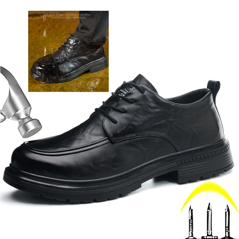 

Обувь из натуральной кожи, рабочие ботинки, мужская непромокаемая защитная обувь, мужская защитная изоляция, защитная обувь 6 кВ, 2025 г.