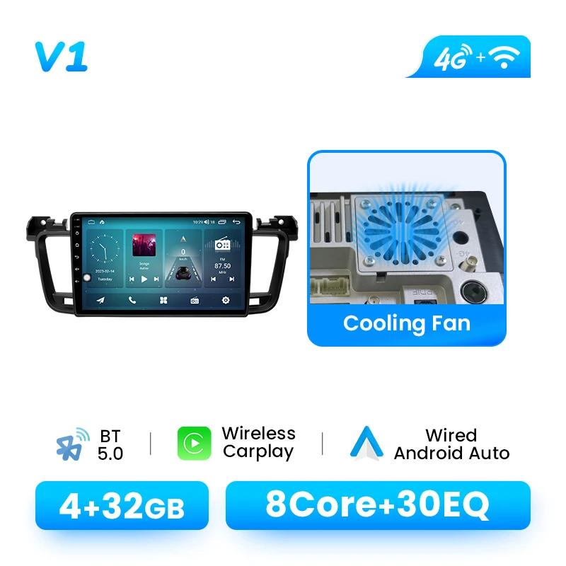 Autoradio Speler Voor Peugeot 508 508SW 2011-2018 Android 14 128 GB GPS Navigatie Draadloze Carplay DSP AI Voice Audio Multimedia
