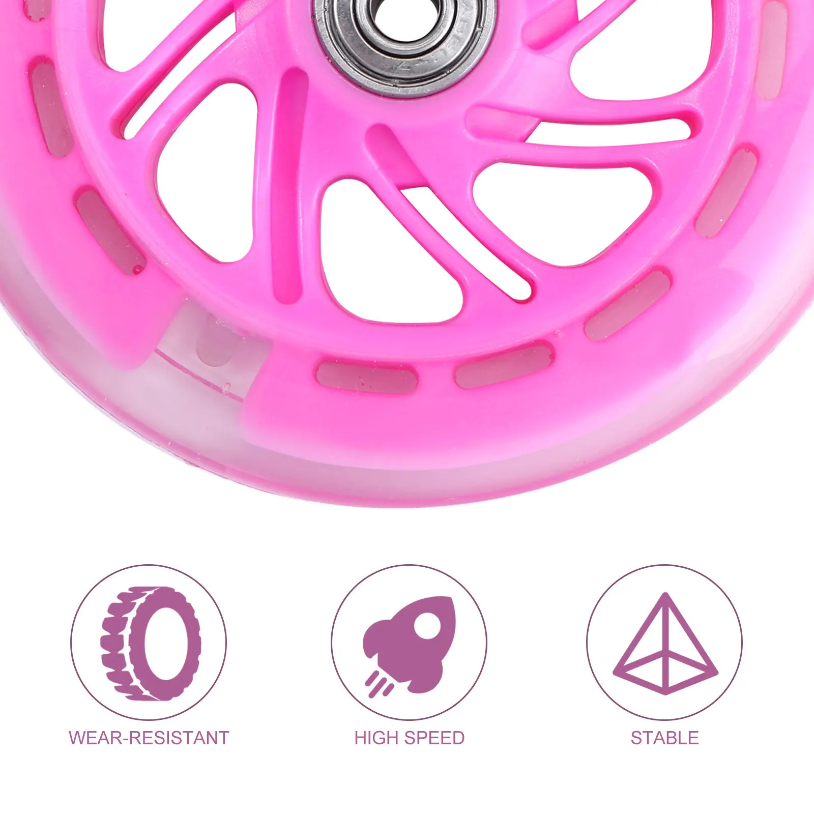 

2pcs Flashing Wheel Parts Pu Electric Scooter Wheels Light Up High Elastic Wear-Resistant Replacement For Concrete Roads Streets