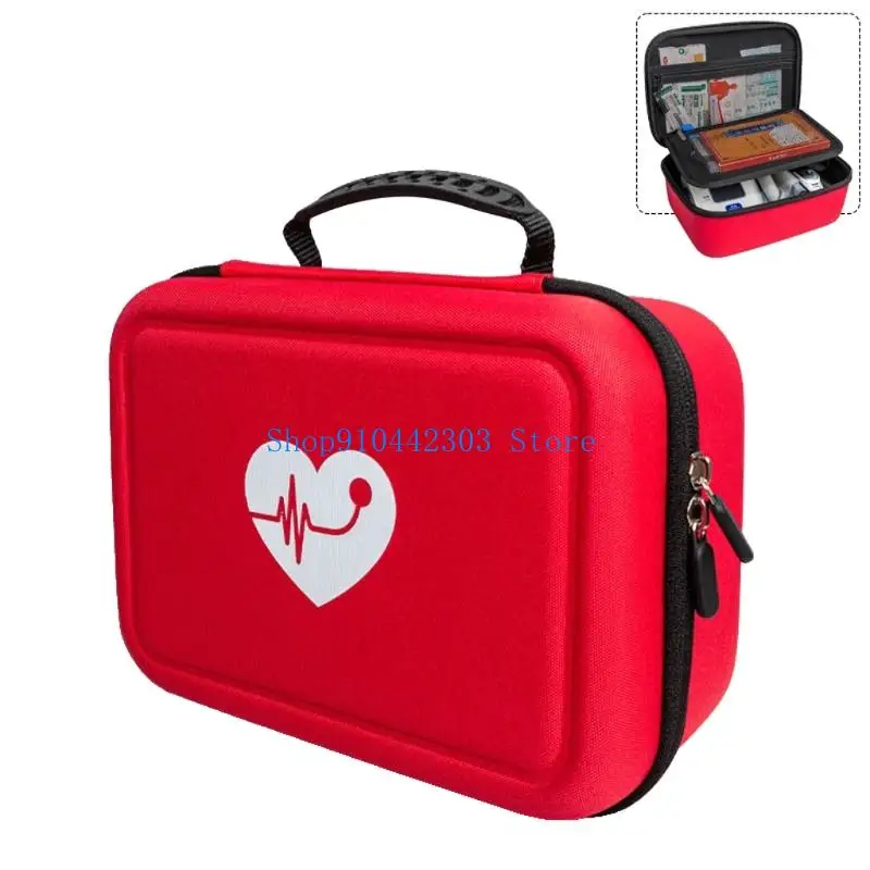 652F Organizers Hard Case for Blood Pressure Monitor Box with Inner Pocket and Handle Storage Bag Protective Case