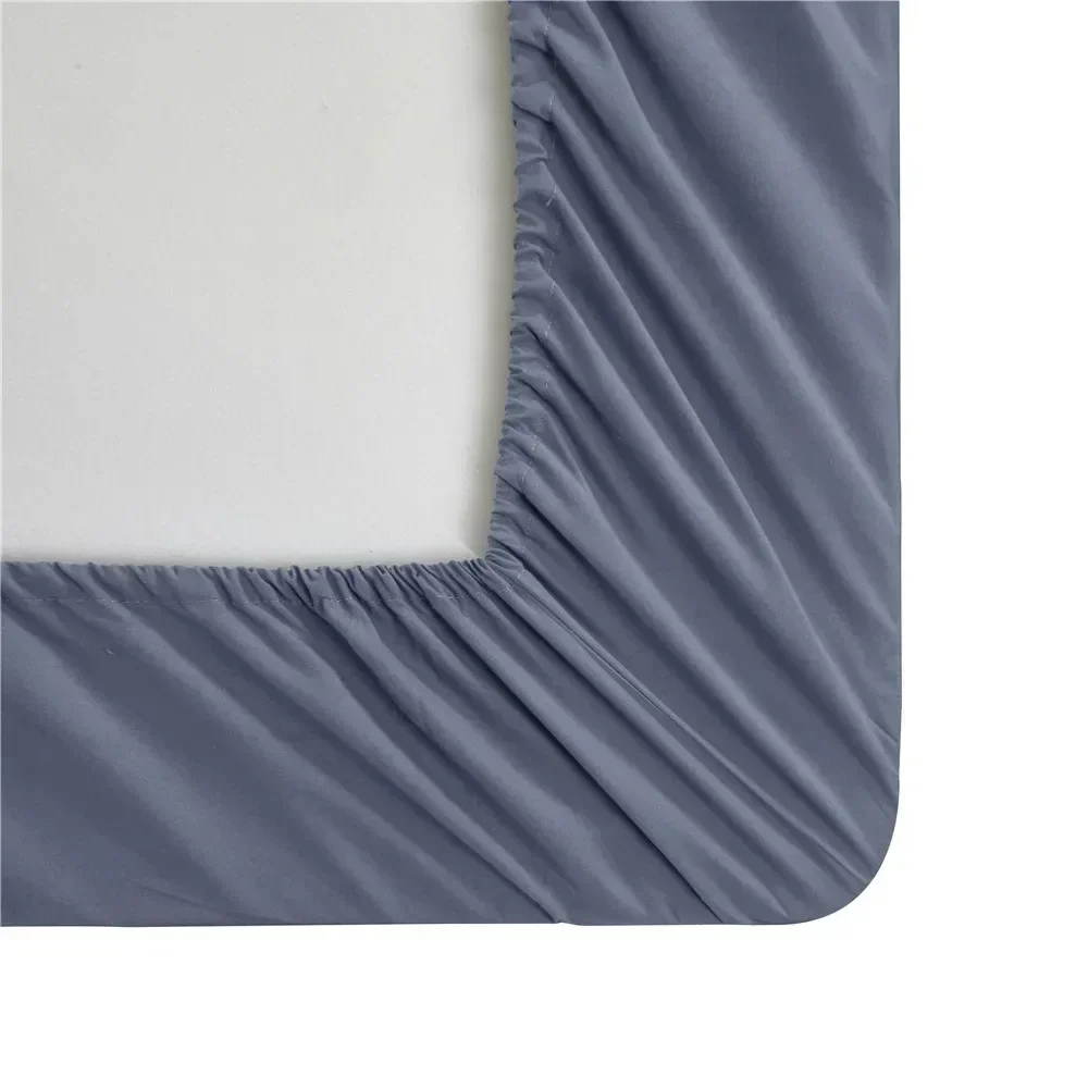 3/4pcs Solid Beding Set, Waterproof Fitted sheet&Bed Sheet&Pillowcases Soft, Queen, KIng, Full, Twin Size White and Gray시트 세트