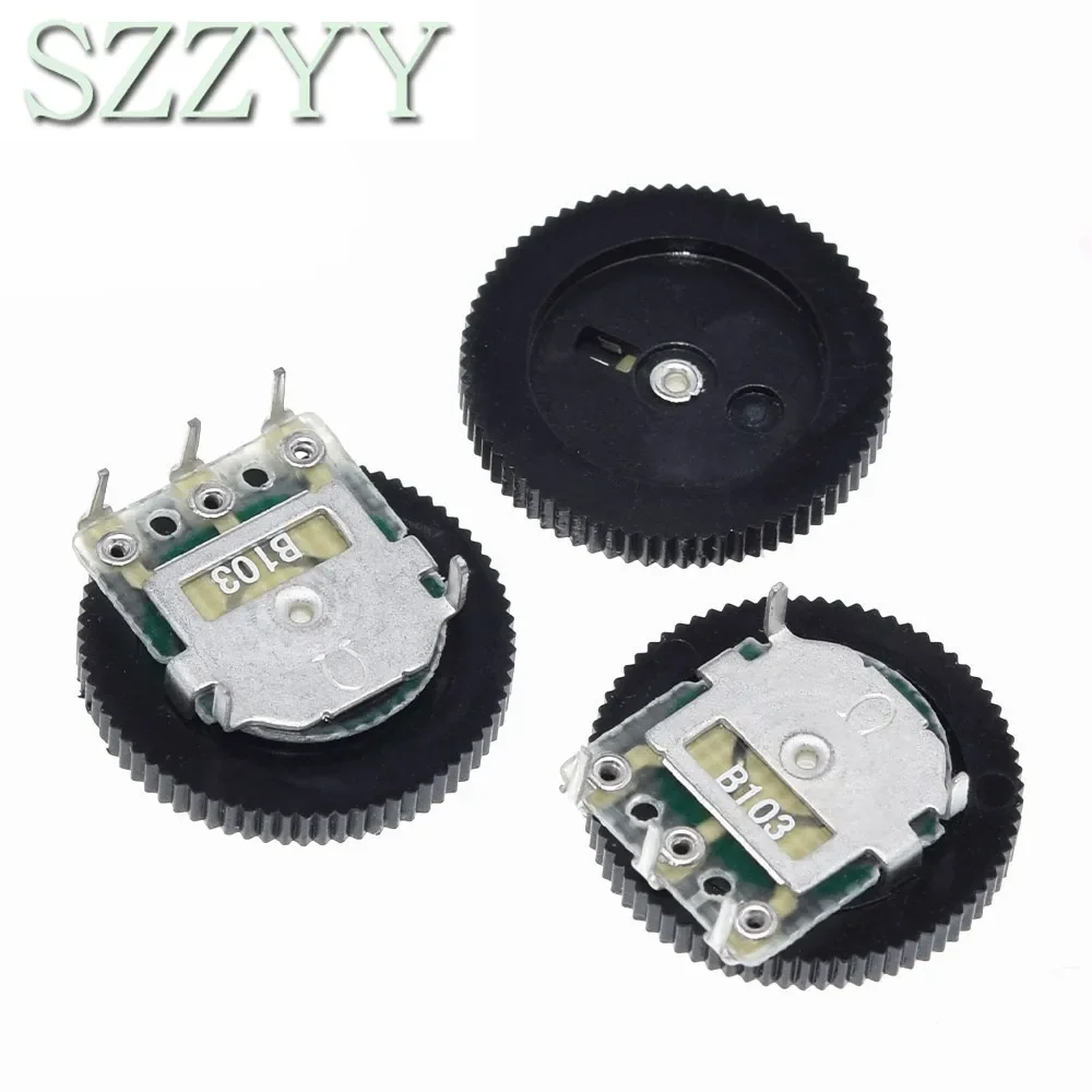10PCS B103 16x2mm 10K Ohm Double Dial Taper Volume Wheel Duplex Potentiometer Z07 Drop ship