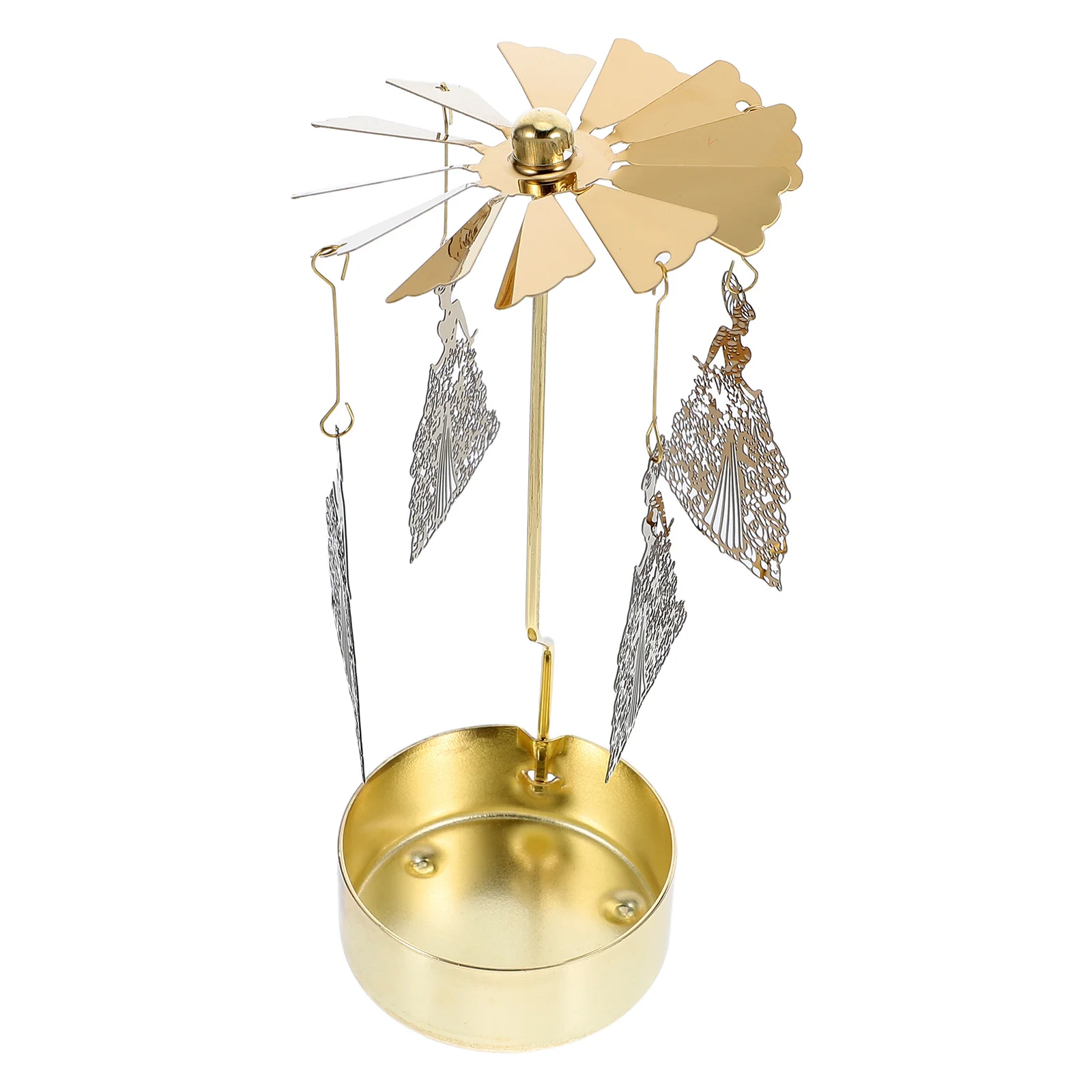 Elegant Metal Rotating Holder Mesmerizing Spin Christmas Valentine's Day Desktop Decoration Iron Candlestick Ornaments - Image 2