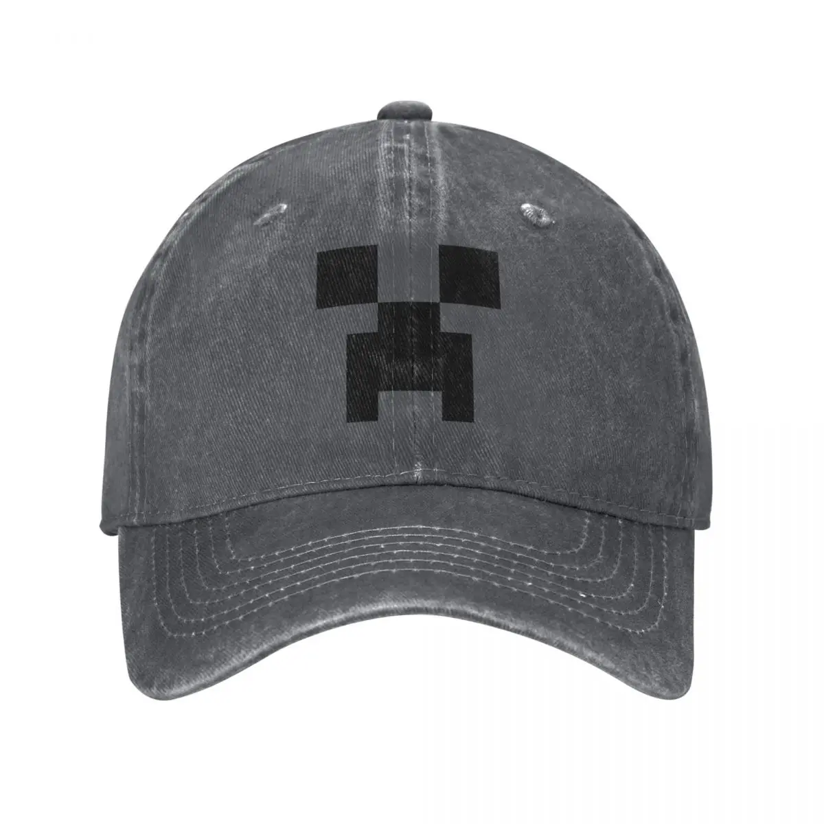 Pure Color Dad Hats Creeper Face Women\'s Hat Sun Visor Baseball Caps M-Minecraft Peaked Cap