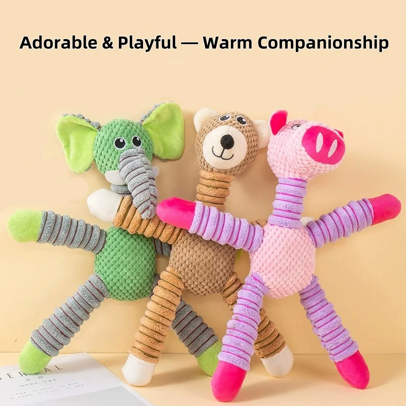 

Indestructible Large Dog Sound Squeaky Toys Animals Shape Pet Soft Plush Chew Molar Training Toy Puppy Bite Teeth Dental Toys