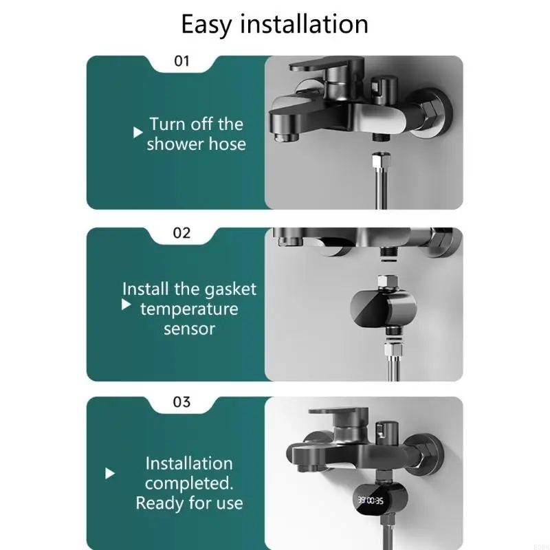 Simple Installation Water Temperature & Timer Display Upgrades for Shower Safety 
