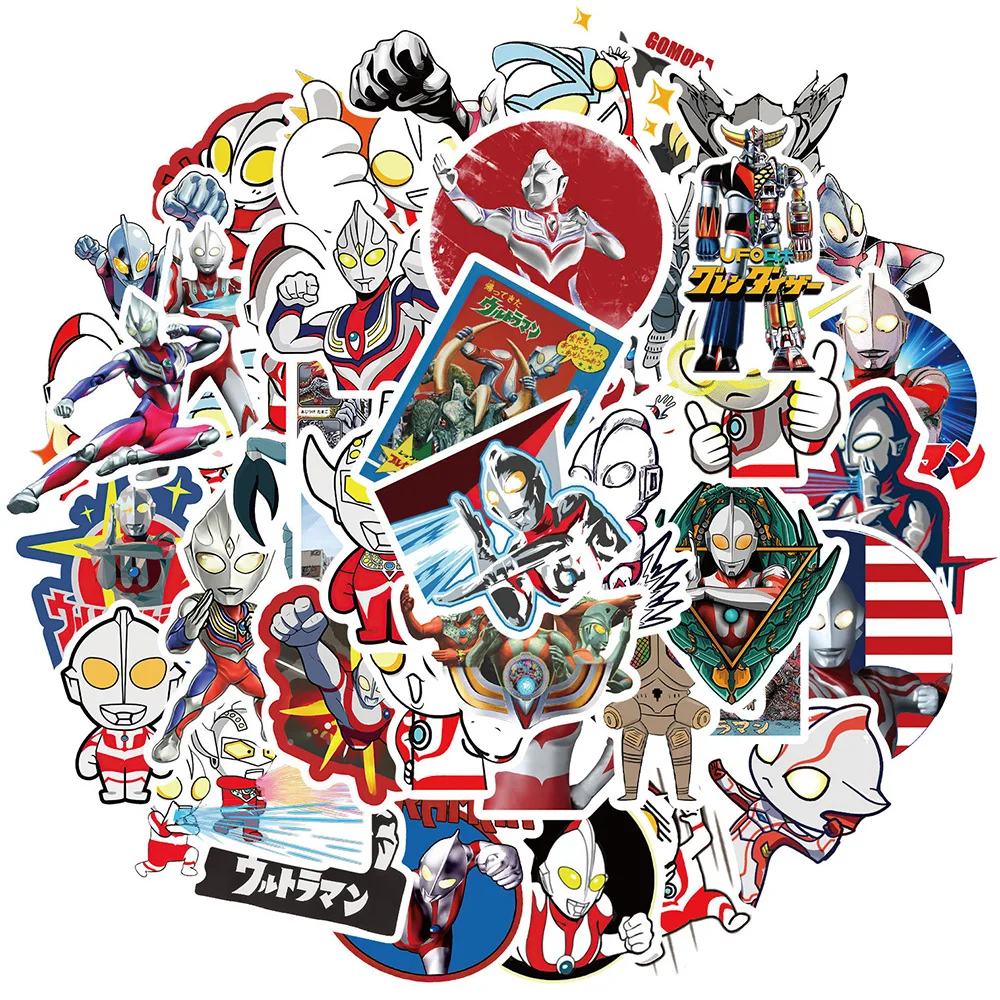 10/30/50pcs Ultraman Kamen Rider Stickers Anime for Kids Waterproof Graffiti Skateboard Motorcycle Luggage Decals Sticker Packs