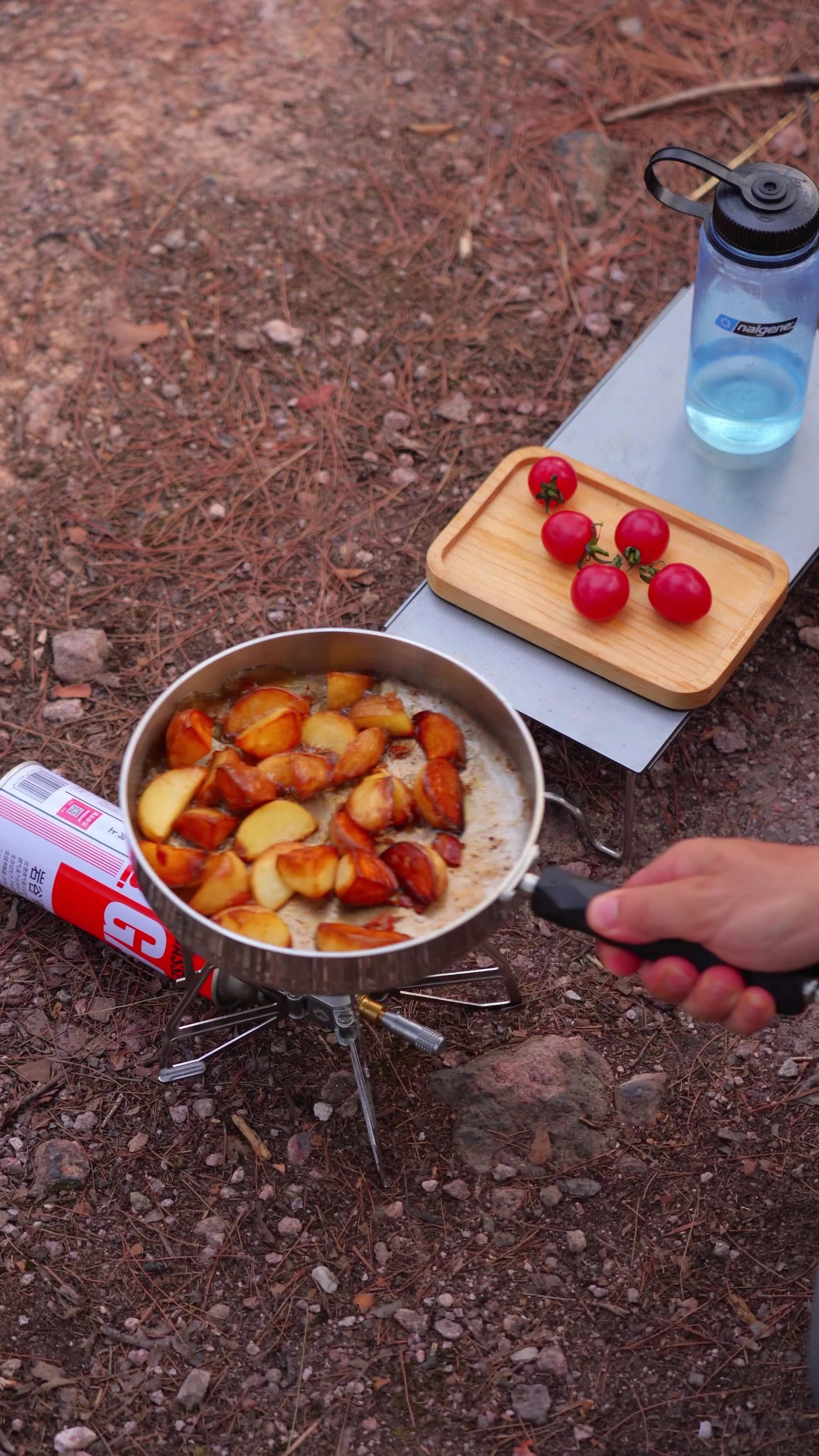 مقلاة فولاذية ثلاثية الطبقات للتخييم من CAMPINGMOON CC-23، مقبض محمول وقابل للفصل، مقلاة عميقة #1