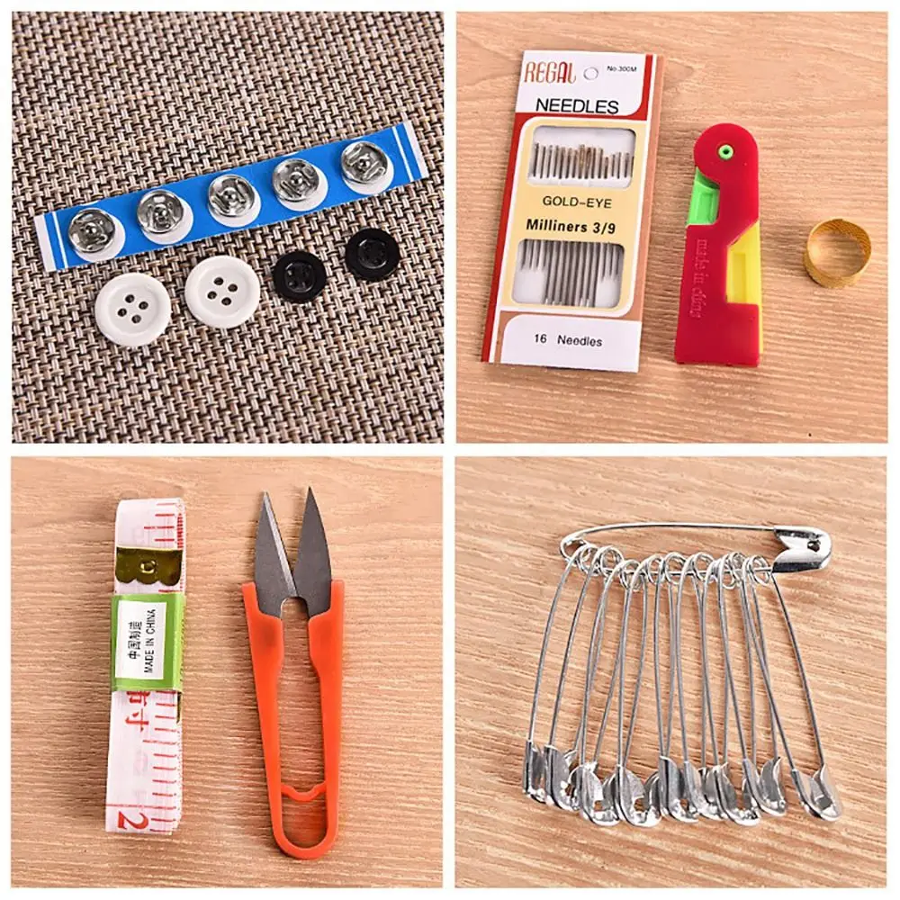 46 Teile/satz DIY Stickerei Zubehör Nadel Gewinde Nähen Werkzeug Maßband Pins Tragbare Stricken Box Set Mit Fall Haushalt