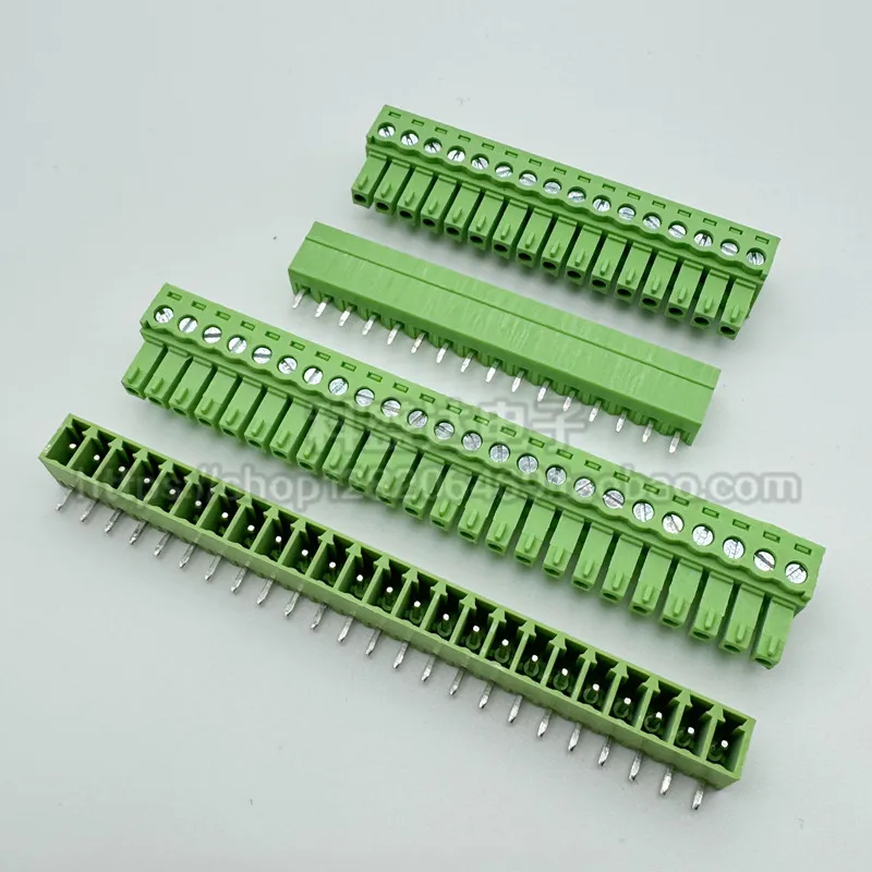 10pcs Kf2edg-3.81mm 15edg 2-12pin Pcb Screw Terminal Block 3.81mm Right Angle/straight Needle Plug Socket Wire Connector