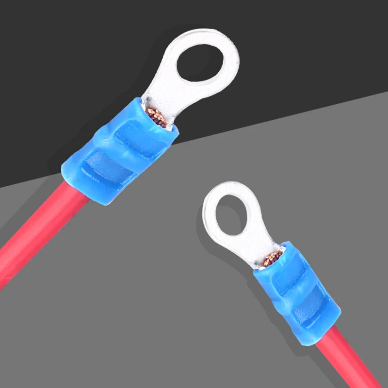 Ring Crimp Terminals Electrical Wire Connectors RV1.25/2/3.5/5.5-4/5/6/8 Pre-insulated Ferrules Lugs Quick Cold Crimp Terminals