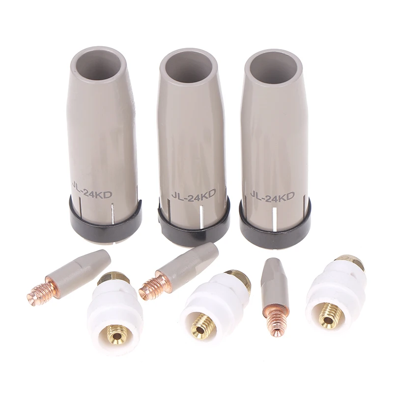 1Set 24KD New Coating Protection Nozzle 0.8/1.0/1.2mm MIG Torch Gas Nozzle Tip Holder Of 24KD MIG MAG Welding Torch