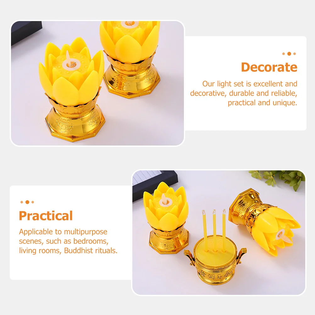 

1Set Lotus Flower Lamp LED Electronic Incense Burner Buddhist Supplies Decorative Lighting Home Festival LED Night Light Safe