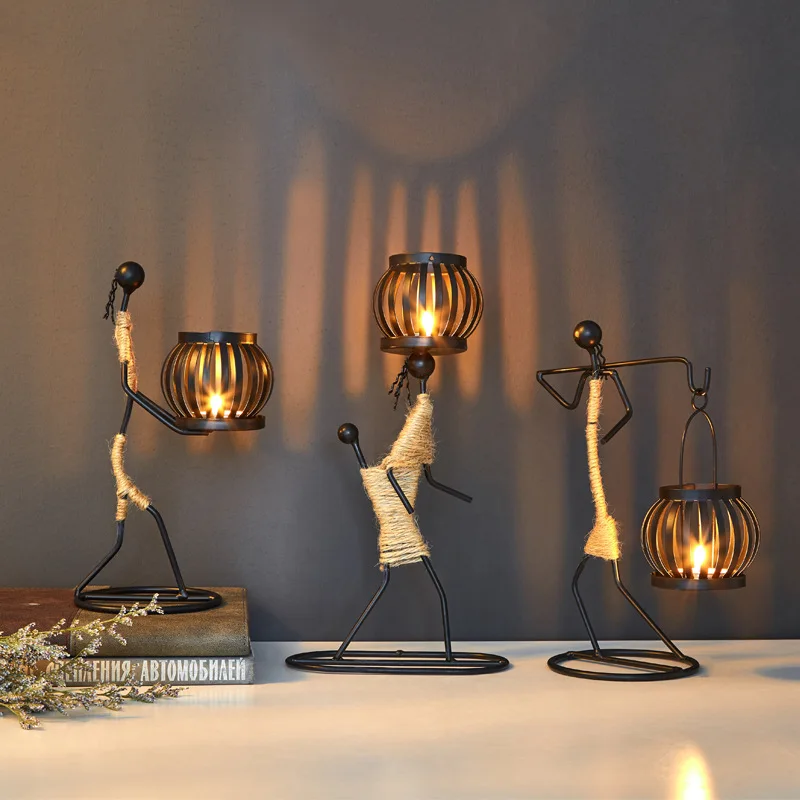 European style creative candle holder Nordic restaurant table decoration bar bar decoration