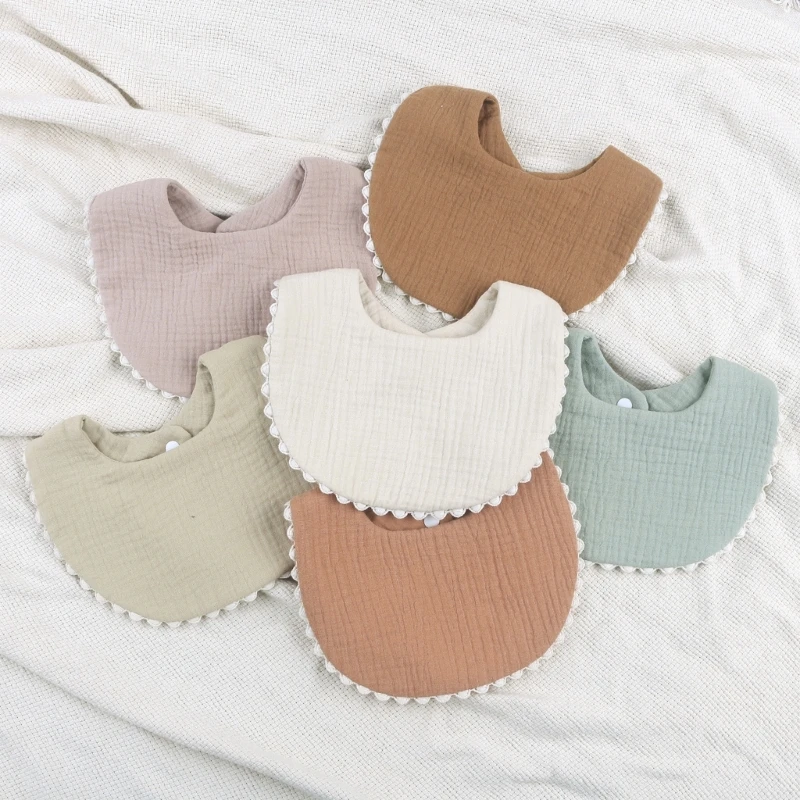 Baby Bibs 2pcs Cotton Feeding Bib Burp Cloth Newborns Handkerchief Shower Gift 85LE