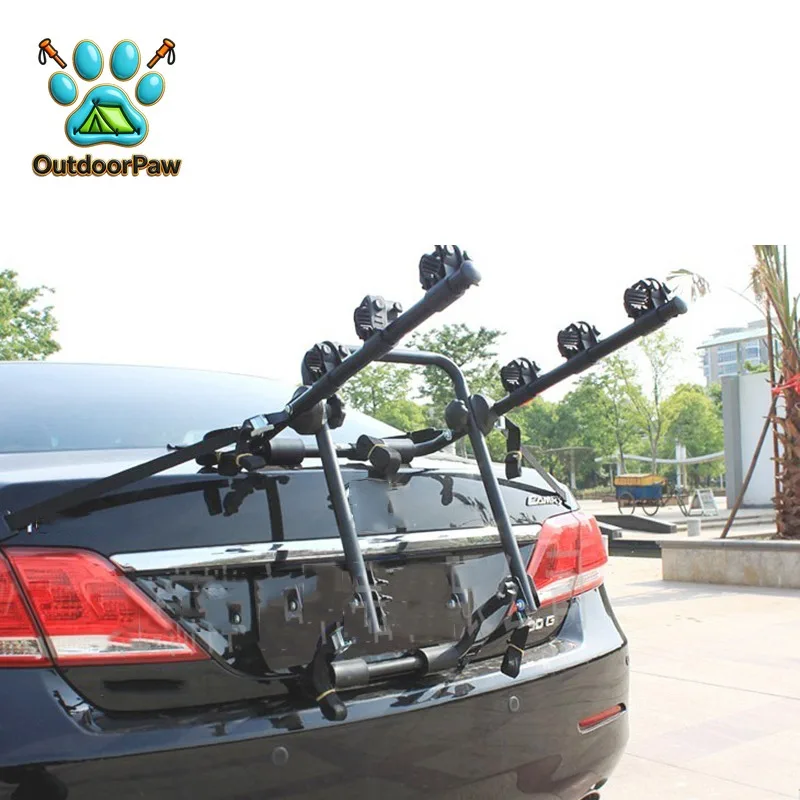 3Bike Car Carrier Rack Sturdy Arm Trunk Mount Bike Carrier Rack Hatchback Rear Holder For Most AUTO SUV Car Vehicles