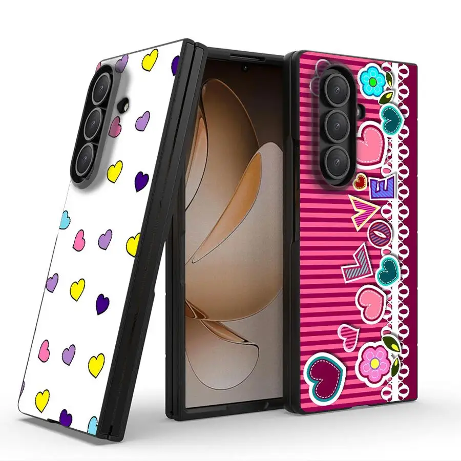 Pink Love Heart Case for Samsung Galaxy Z Fold 8 Ultra ZFold7 Z Fold 7 6 3 ZFold4 Z Fold8Ultra ZFold6 ZFold5 Phone Cover