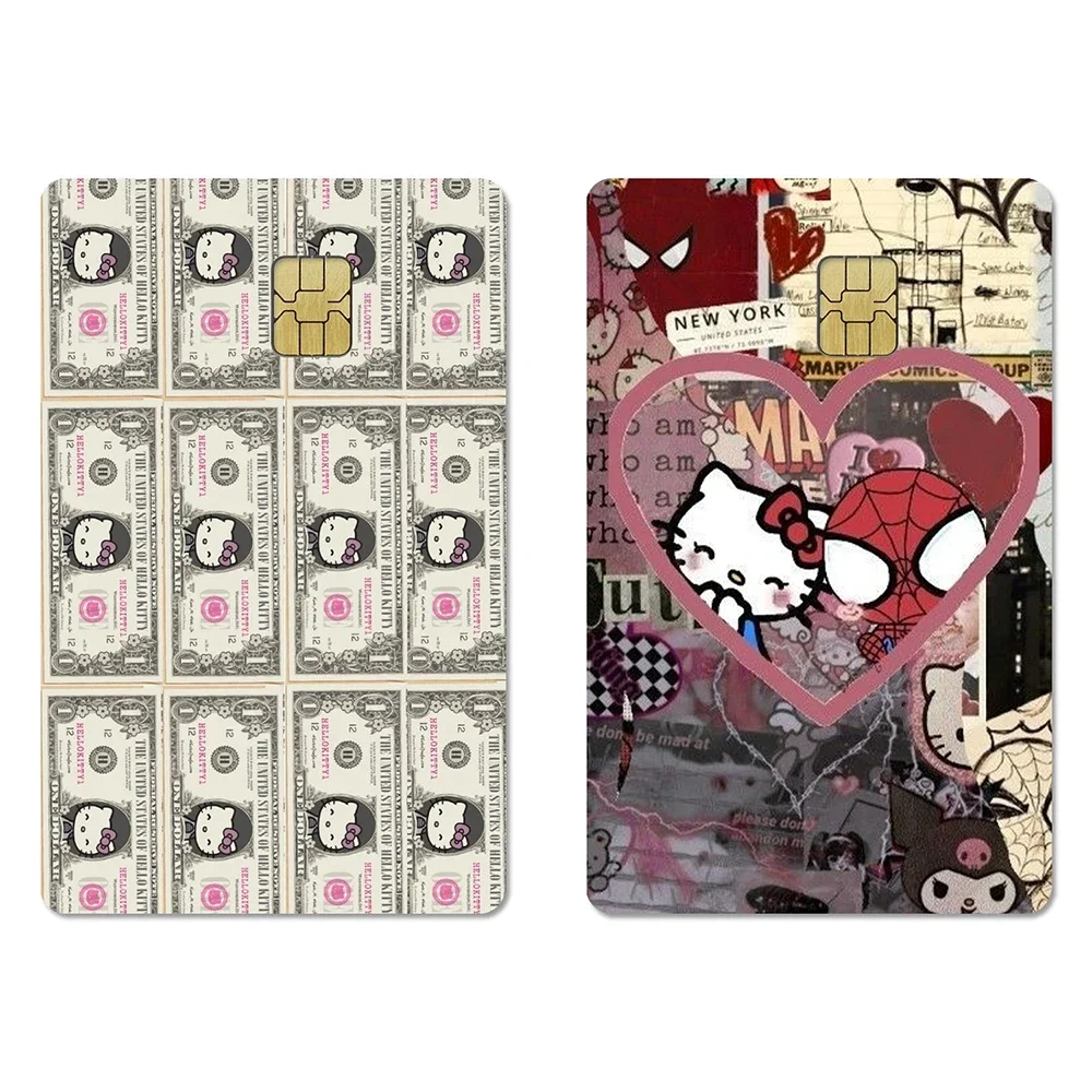 سانريو الكرتون الرسوم المتحركة Kawaii Kuromi 2.5D HD ماتي PVC ملصق فيلم الشريط الجلد لبطاقة الائتمان بطاقة الخصم ملصق مقاوم للماء