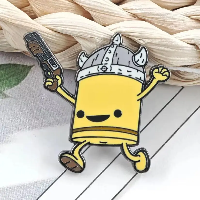 Enter the Gungeon Enamel Pins Cute Bullet Kin Viking Helmet Brooches Indie Rogue Game Lapel Badges Clothes Backpack Fan Gift Who