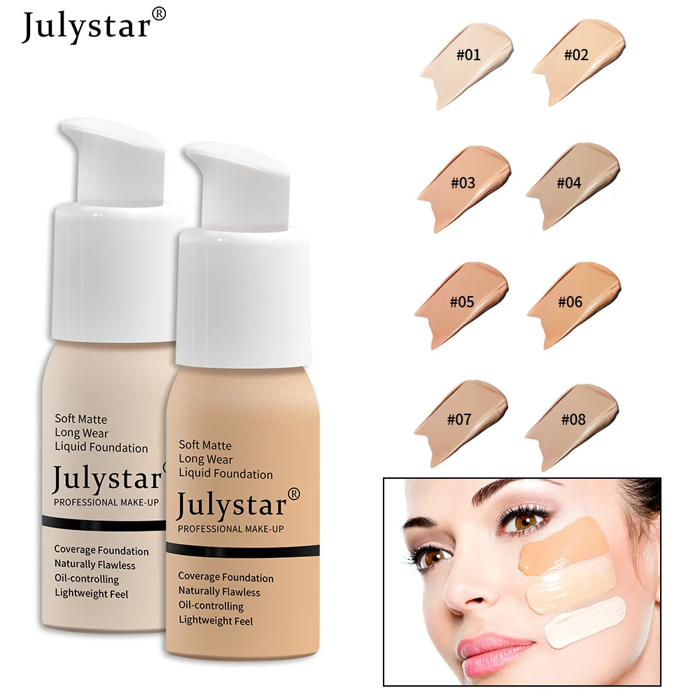 Julystar 10 Kleur Vloeibare Foundation Concealer Onzichtbare Poriën Vervagen Donkere Kringen Onder De Ogen Vrouwen Gezicht Make-Up