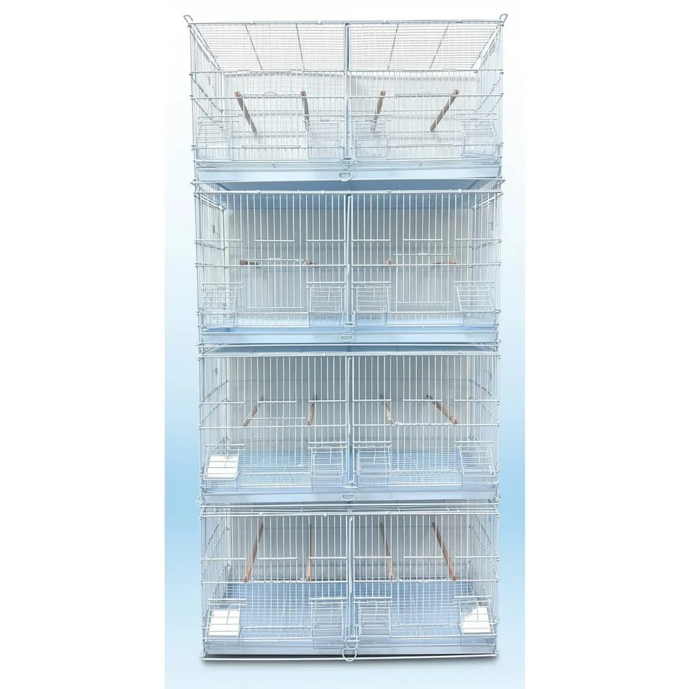 Stackable Bird Breeding Cage with Nest Box and Removable Divider, 4-Pack