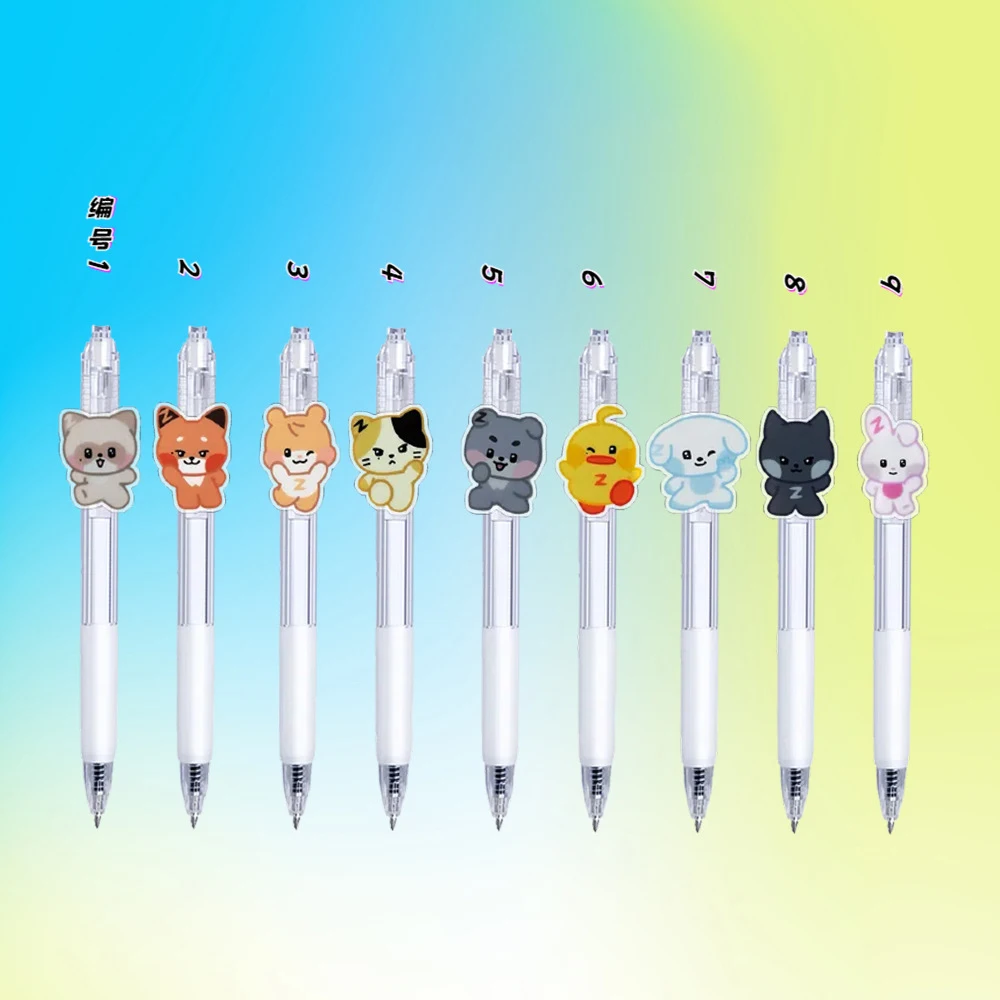 

Kpop ZB1 Ballpoint Pen ZERONI Cartoon Cute PVC Black Writing Pen ZEROBASEONE ZhangHao Ricky KimJiWoong HanYuJin Fans Gift