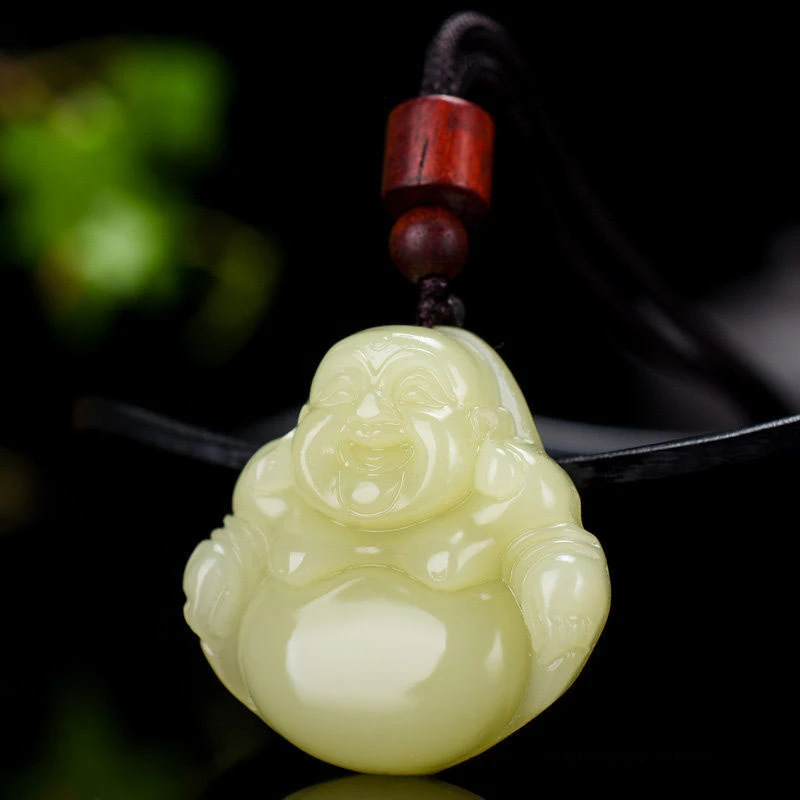 Huangkou Material Big Belly Laughing Buddha Pendant Women's Simple and Versatile Jade Pendant