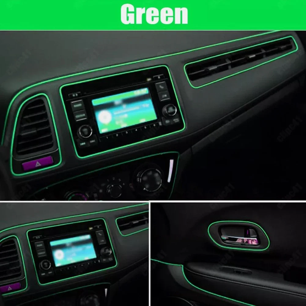 Auto Moulding Line 5M Car Interior Decor Green Gap Door Panel Molding Line Accessories Car Moulding Trim Strips Tool Car-styling