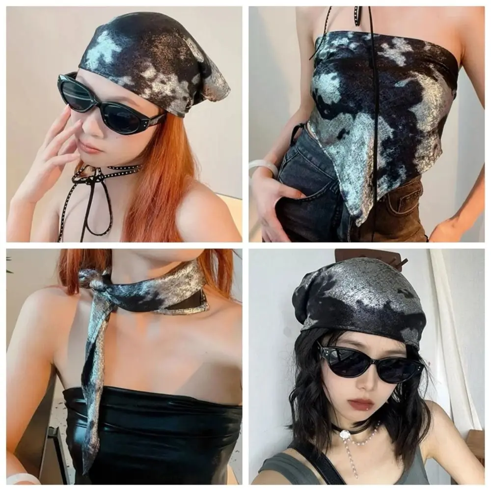 Luxury Square Shape Hip Hop Hair Scarf Breathable Versatile Hair Shawl Wrap Soft Hip Hop Headband Hair Wrapping