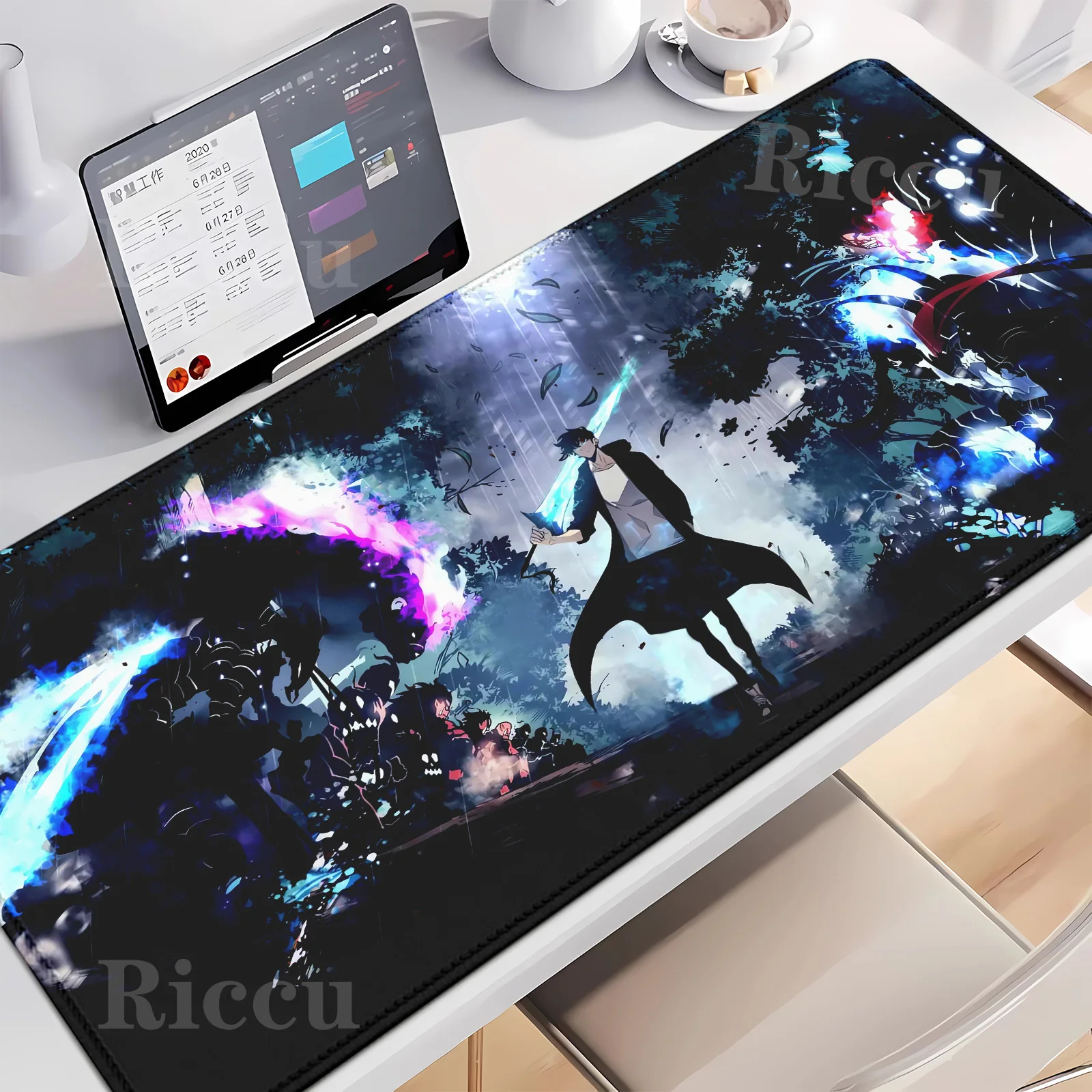 

Anime S-Solo L-Leveling Mousepad HD Printing Computer Gamers Locking Edge Non-slip Mouse Pad XXL 90x40cm Keyboard PC desk mat