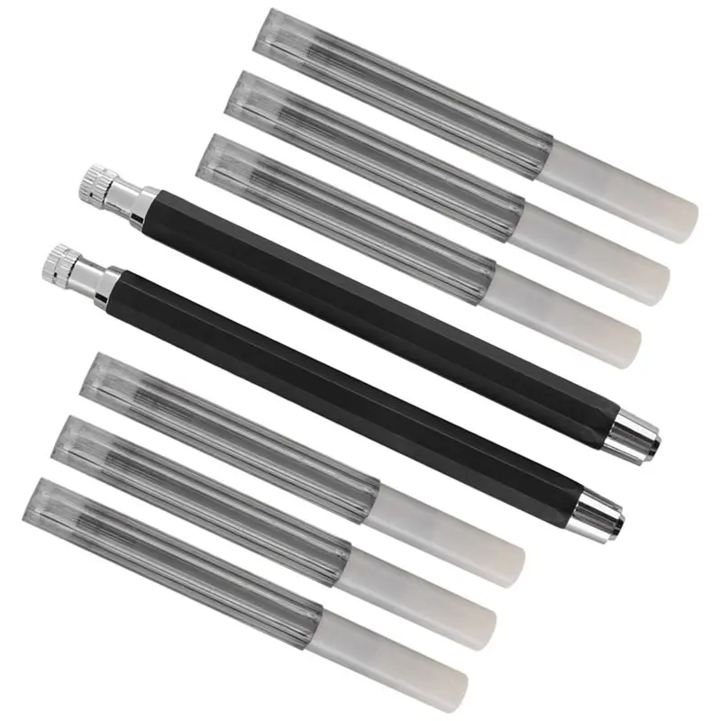 Superior-4 Pcs 5.6Mm Lead Holder Automatic Mechanical Pencil With Sharpener And Charcoal Lead Refill, 12Pcs Extra Lead Refills