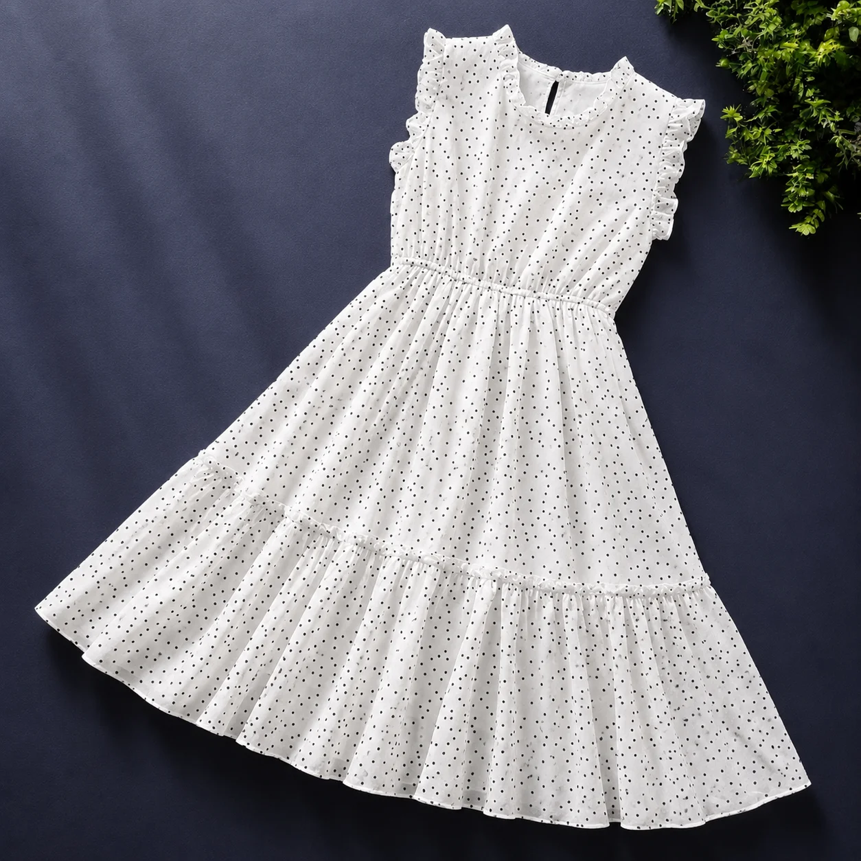 Dresses For Girls Children Beach Costumes Summer Dot Maxi Dress Princess Sleeveless Baby Kids Vestidos 5 6 7 8 9 10 11 12 Years