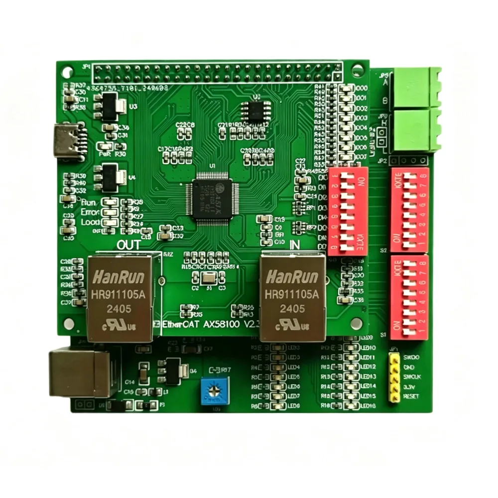 Slave Development Board STM32 AX58100 LAN9252 Learning Board SPI Evaluation Kit for Industrial Automation & DIY Projects