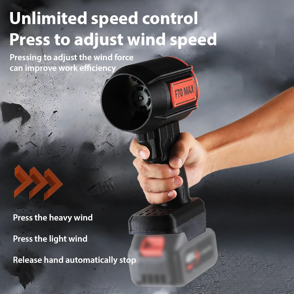 

For Makita/Dewalt/Milwaukee 70mm Turbo Blower Brushless Cordless Electric Air Blower Handheld Turbo Jet Fan Dust Blowing Air Gun
