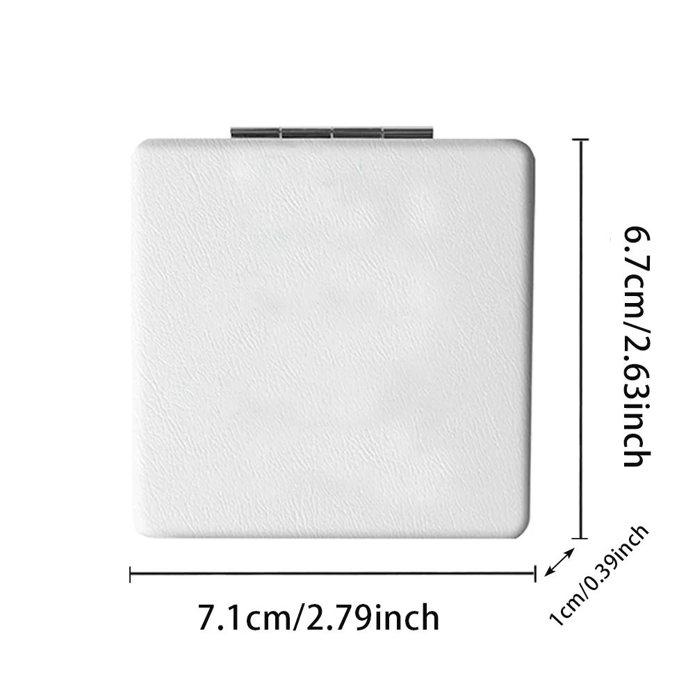 Handheld Makeup Mirror Double Sided Mini Portable Pocket Folding Makeup Mirror for Beauty Cosmetic Pink Lace Letters Pattern