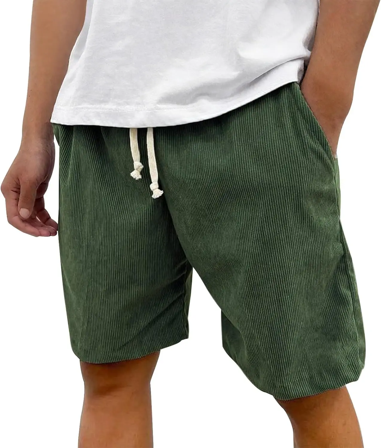 

Striped Track Shorts for Men Drawstring Elastic Adjustable Solid Color Track Short Pants Casual Summer Shorts with Pockets