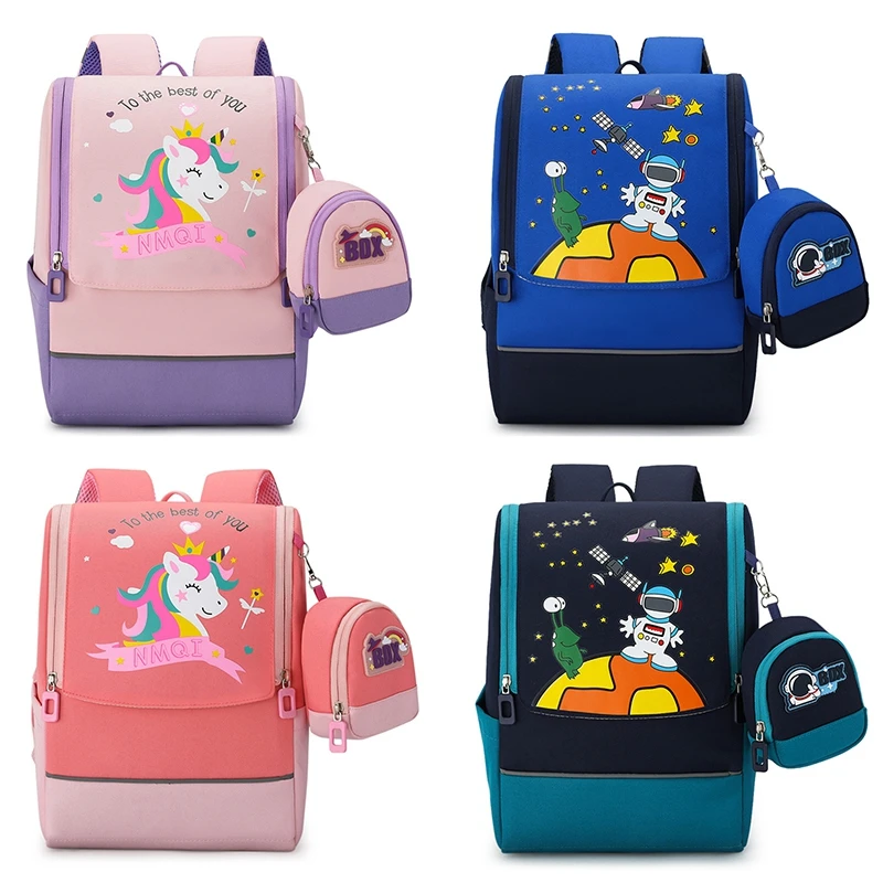 

Children Unicorn Schoolbags Space Bag Large Capacity Cute Boys Girls Grade 1-5 Backpack with Cute Mini Coin Purse