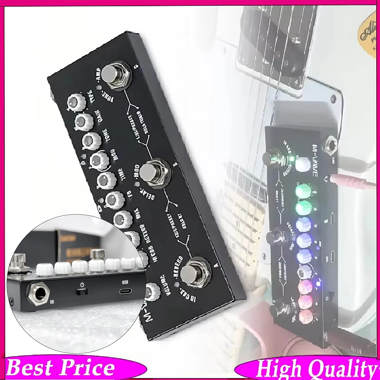 pedale-multieffetto-per-chitarra-m-vave-con-9-modelli-di-amplificatori-integrati-batteria-ricaricabile-e-processore-audio-per-esibizioni-dal-vivo-e-registrazioni