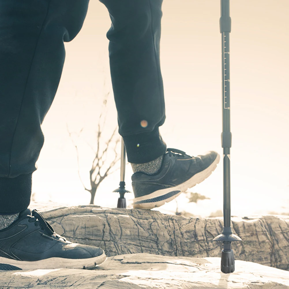 

8pcs Trekking Tip Set Durable Rubber Protectors for Hiking Poles Trekking Cane Protector Walking Black Travel