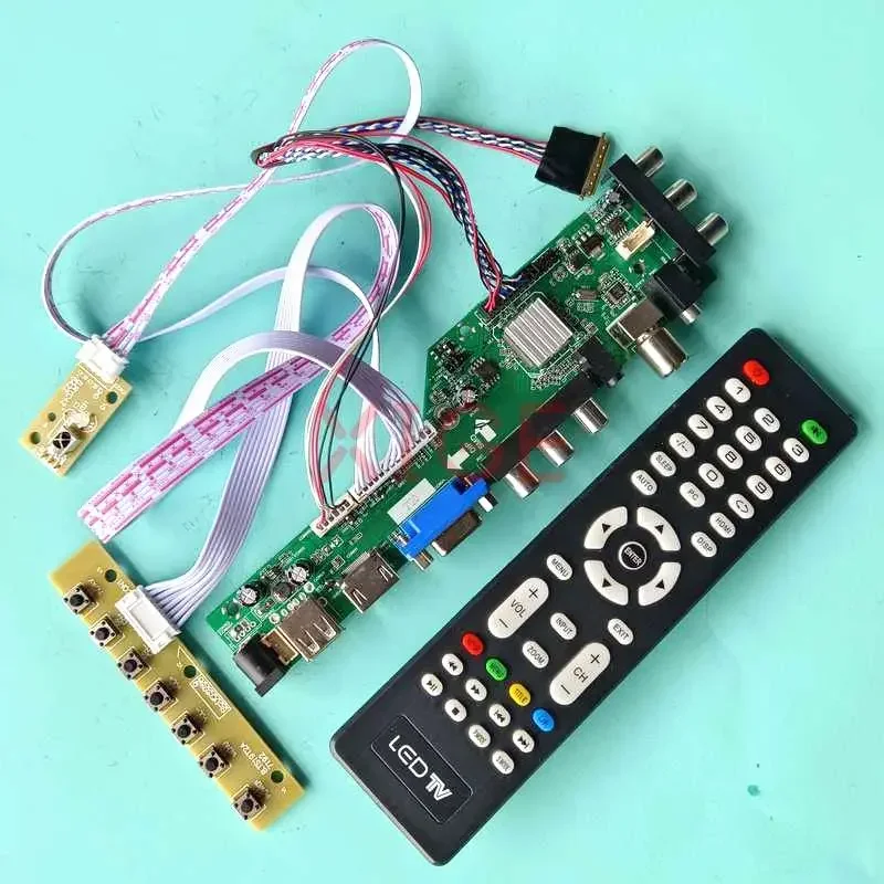 DIY Kit Controller Driver Board For LTN156AT30-601/B02/H01/T01 LVDS 40 Pin DVB-T/C 15.6