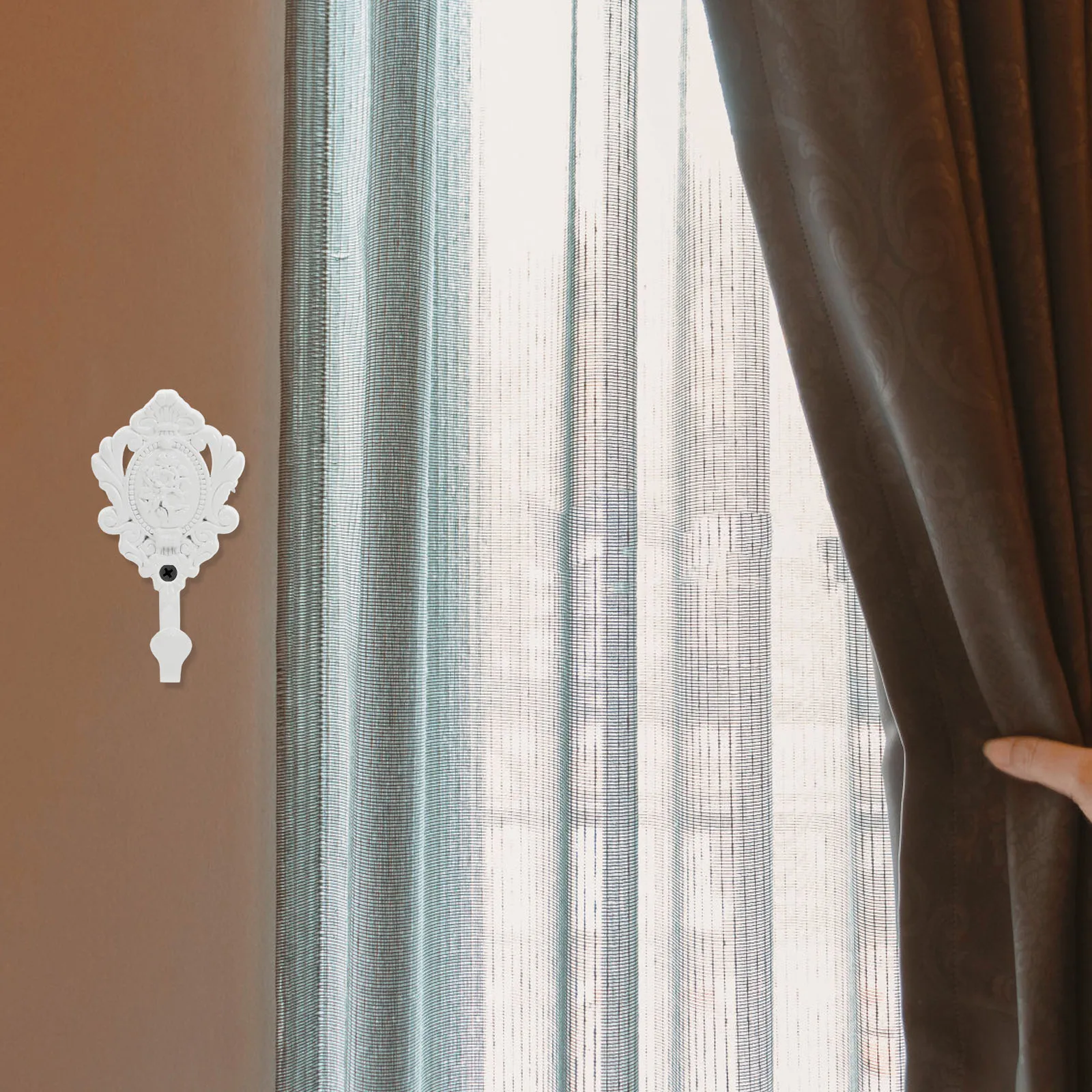 

2Pcs Zinc Alloy Curtain Holdbacks Vintage Rose Flower Pattern Decorative Curtain Tiebacks for Living Room Bedroom