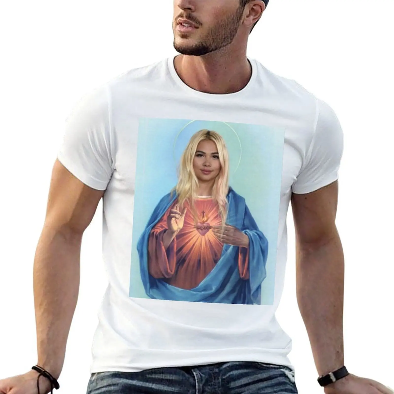 lesbian jesus T-Shirt topping cotton graphic tees heavy weight t shirts for men