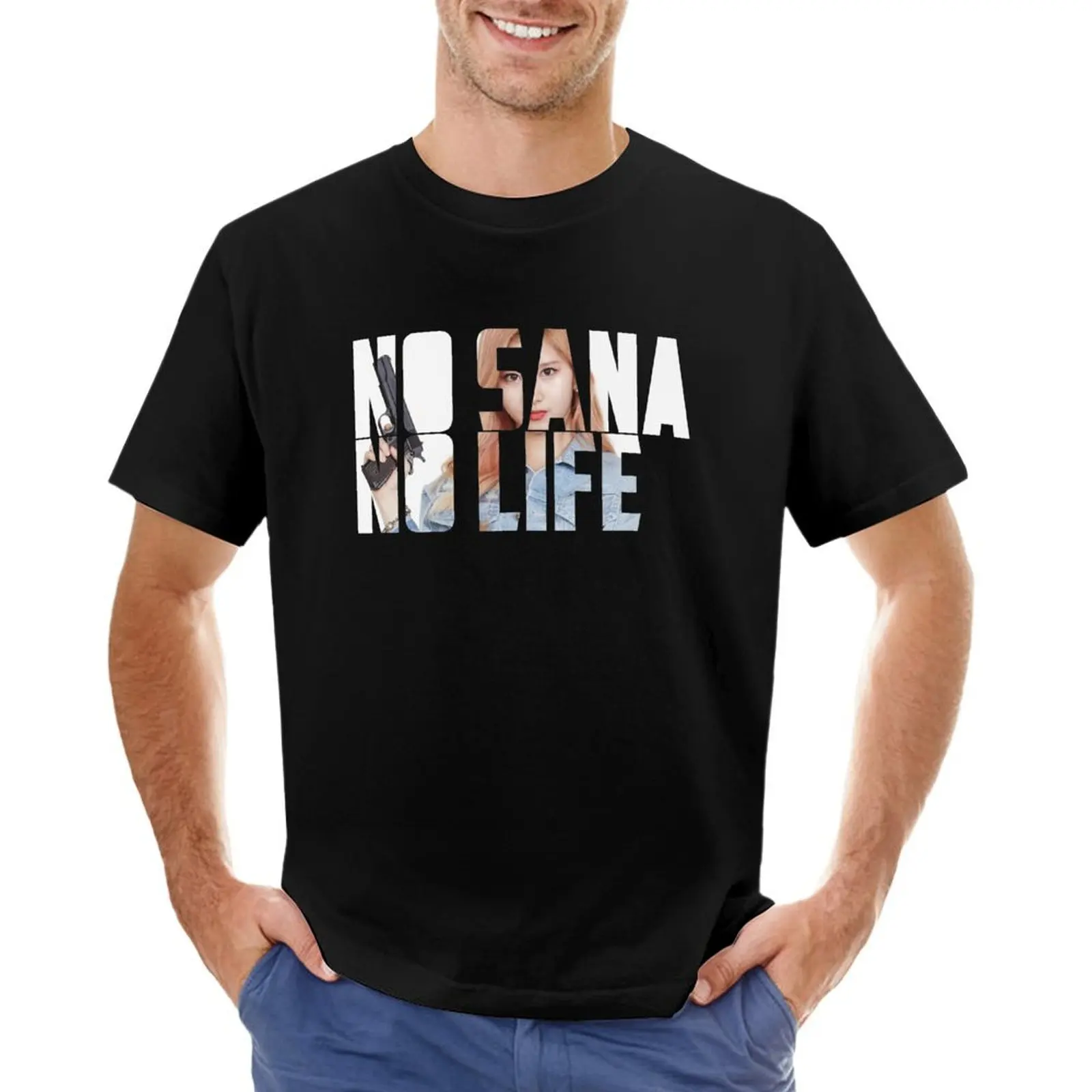 No Sana No Life? Twice Kpop T-Shirt boys whites designer shirts korean fashion men workout shirt